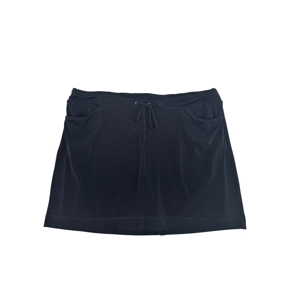 Weekends by Chicos Active Skort Size 3 XL Black Drawstring Pockets Casual Sporty
